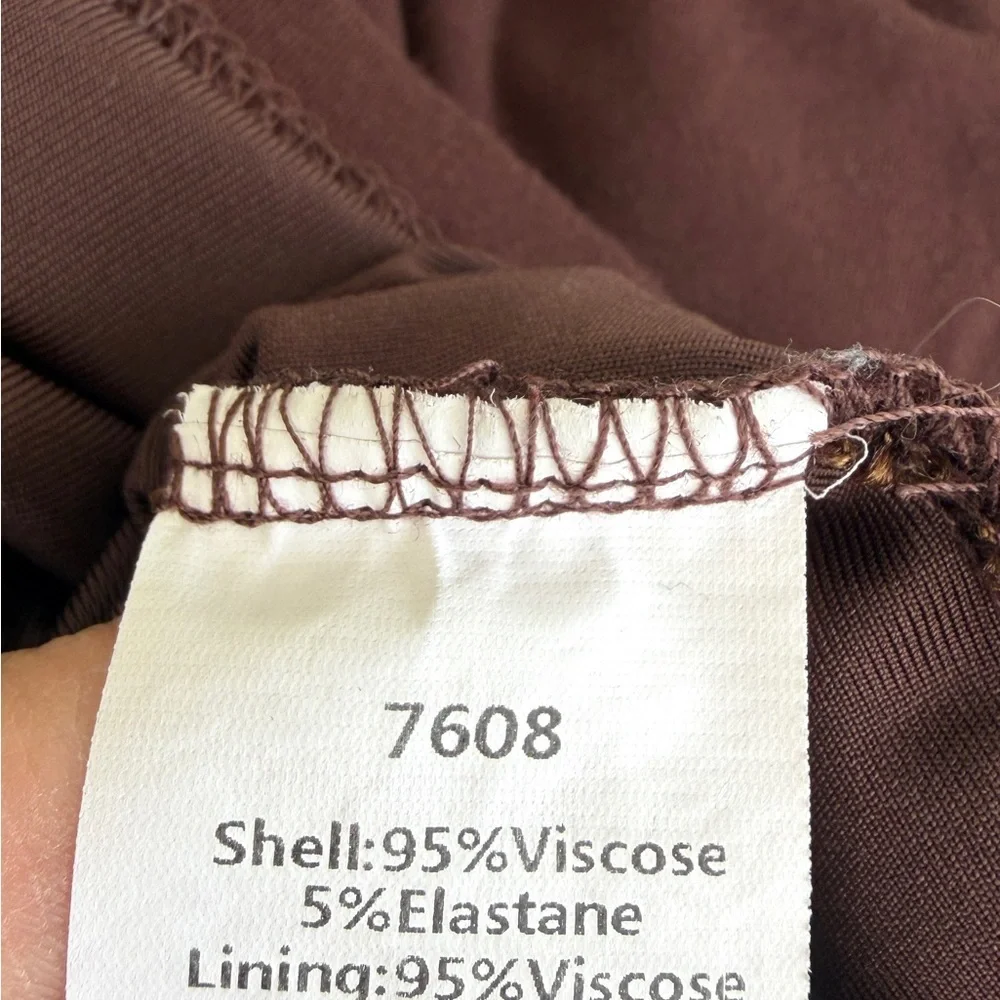 Womens Skirt Set Size S Dark Brown Long Maxi Sleeveless Lined Pull On Solid
